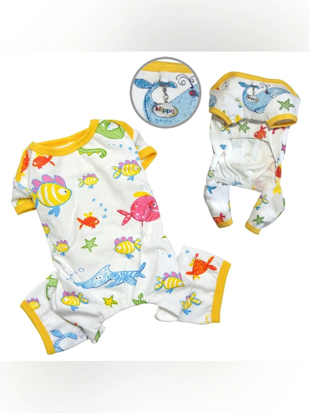 NEW KLIPPO Dog Pajamas Outfit Clothes “Ocean Pals” M